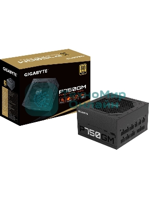 Блок питания Gigabyte P750GM (GP-P750GM), 750Вт, 80 PLUS Gold, 120мм, модульный, черный