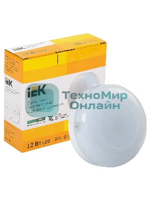 Светильник IEK LDPO3-1002-012-4000-K01LED ДПО 1002 12Вт 4000K IP54 с акуст.датч.