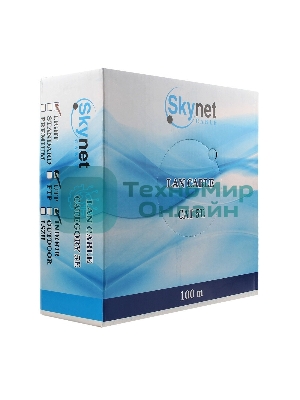 Кабель SkyNet Light UTP outdoor 4x2x0,46, медный, FLUKE TEST, кат.5e, однож., 100 м, box, черный