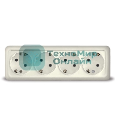 Розетка 4-м ОП Олимп с заземл. беж. UNIVersal 1169