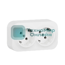 Блок розеток Quteo с предварительным подключением 2x2К+З со шторками, 16A, 250 В, IP 20, белый