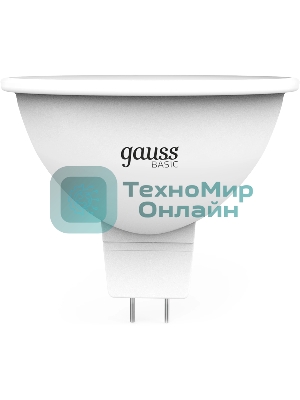 Лампа светодиодная Gauss Elementary 9Вт цок.: GU5.3 софит 12B св. свеч. теп. св./дневн. (упак.: 10 шт) (11519)