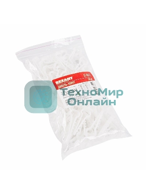 Дюбель-хомут нейлоновый прямоугольный Rexant 6-12 мм, белый, упаковка 100 шт.