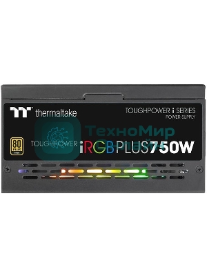Блок питания Thermaltake Toughpower iRGb PLUS 750W RTL (PS-TPI-0750F3FDGE-1), 750Вт, 80 PLUS Gold, 140мм, модульный, черный