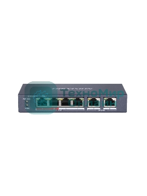 Коммутатор Hikvision DS-3E0106P-E/M 6x100Mb 4PoE+ 35W неуправляемый