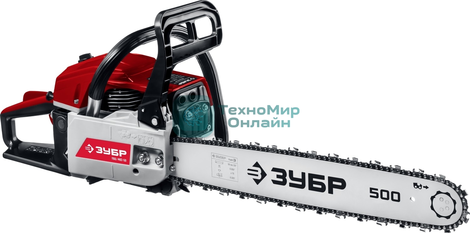 Бензопила Зубр ПБЦ-М62-50, 62 см3, шина 50 см