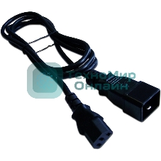 Шнур питания LANMASTER С13-C20, 3х0.75, 220В, 10А, черный, 1 метр