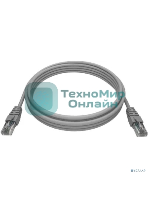 Патч-корд NTSS NTSS-PC-UTP-RJ45-5e-2.0-LSZH-GY NTSS-PC-UTP-RJ45-5E-2.0-LSZH UTP RJ-45 вил.-вилка RJ-45 cat.5e 2м серый LSZH (уп.:1шт) 26AWG