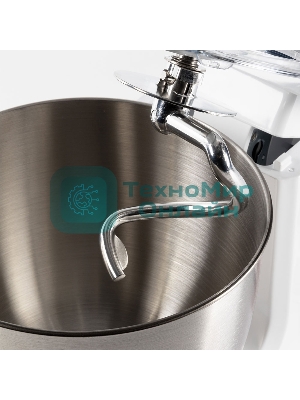 Миксер стационарный Endever Sigma-25, 1000 Вт., планетарный, многофункциональный, стальная чаша 3,5 л., регулировка скорости, белый/красный