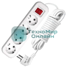 Удлинитель 4х5 м с заземл. 16А IP20 S-304 с выкл. ПВС 3х1 UNIVersal 9631991