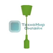 Патрон E27 Rexant силиконовый со шнуром 1 м зеленый