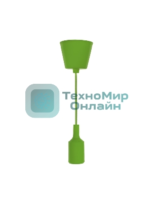 Патрон E27 Rexant силиконовый со шнуром 1 м зеленый