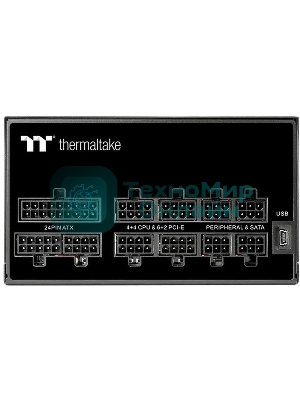 Блок питания Thermaltake Toughpower iRGb PLUS 750W RTL (PS-TPI-0750F3FDGE-1), 750Вт, 80 PLUS Gold, 140мм, модульный, черный