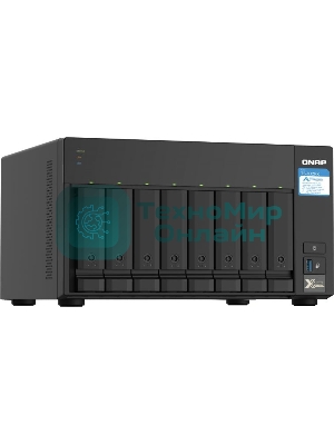 Сетевое хранилище без дисков SMB QNAP TS-832PX-4G 8-Bay NAS, AL324 64-bit quad-core 1.7GHz, 4Gb DDR4 SO-DIMM RAM (up to 1x16 Gb), 8 x 3.5