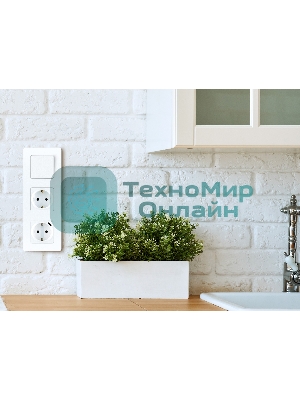 Розетка 2К+З немецкий стандарт 16А 250 В белый