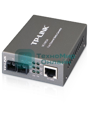 Медиаконвертер TP-Link SMB MC100CM 10/100Mbps RJ45 to 100Mbps multi-mode SC fiber Converter, Full-duplex,up to 2Km, switching power adapter, chassis mountable