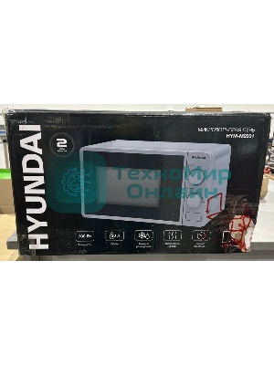(Поврежденная упаковка) Микроволновая печь Hyundai HYM-M2001 серебристый/черный, 20 л, 700 Вт, переключатели - поворотный механизм