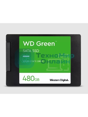 Накопитель SSD WD Green WDS480G3G0A, 480Gb, SATA III, 2.5