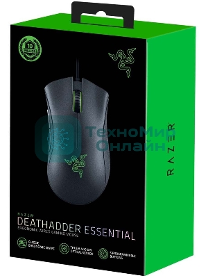 Мышь проводная Razer DeathAdder Essential черный, 6400 dpi, USB, кнопки - 5