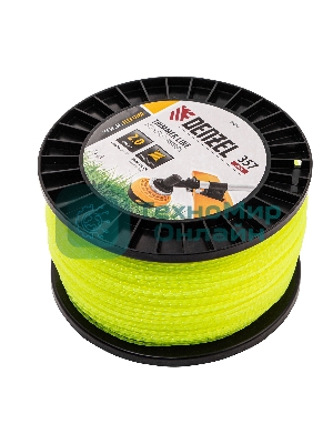 Леска для триммера Denzel витой квадрат, 2,0мм х 357м, на DIN катушке FLEX CORD