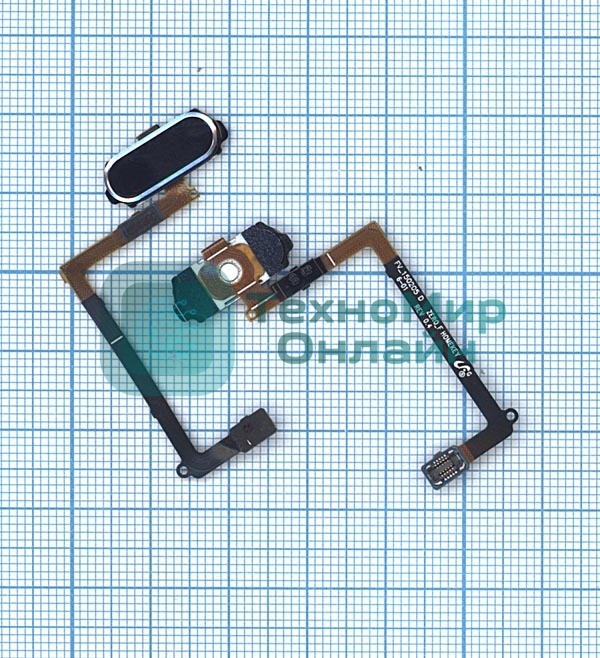 Кнопка HOME в сборе с механизмом и шлейфом для Samsung Galaxy S6 SM-G920F синяя