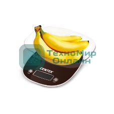 Весы кухонные Centek CT-2456 (шоколад) электр., max 7кг(!!!), шаг 1г, большая съемная чаша, дисплей