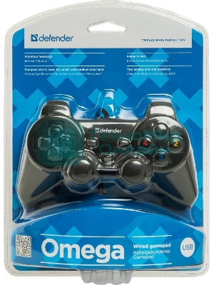 Геймпад Defender Omega USB, Проводной геймпад, 12 кнопок, 2 стика