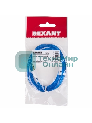 Аудиокабель AUX Rexant 3.5 мм гелевый 1 м синий