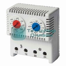 Термостат сдвоенный ДКС R5THRV13 диапазон темп. для NC контакта: 10-50градС; для NO: 20-80град.C