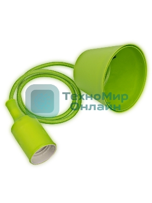 Патрон E27 Rexant силиконовый со шнуром 1 м зеленый