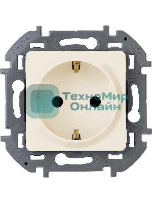 Розетка 2К+З немецкий стандарт 16А 250 В слоновая кость