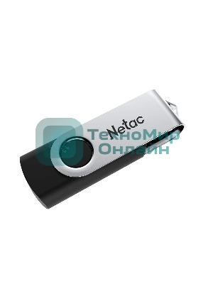 Флешка USB Netac U505 (NT03U505N-016G-20BK), 16Gb, USB 2.0, R/W 70/30, черный/серебристый