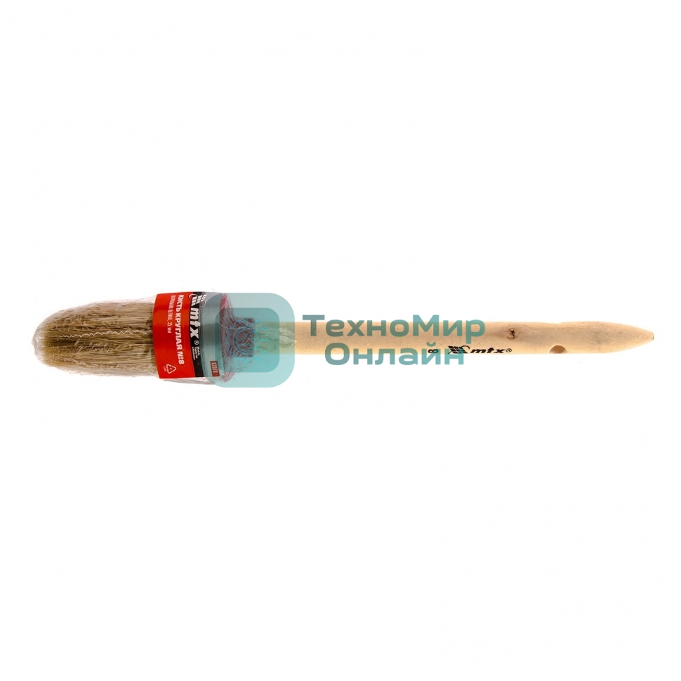Кисть круглая MTX 82078 № 8 (35 мм), натуральная щетина, деревянная рукоятка