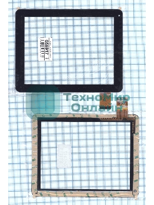 Сенсорное стекло (тачскрин) CTP195-080-A. черное