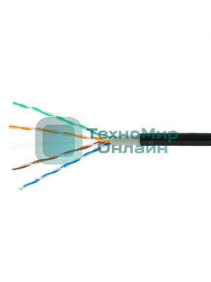 Кабель Cablexpert UPC-5051E-4-CU-OUT, UTP outdoor 4x2x0.51, медный, кат.5e, однож., 305м, box, черный