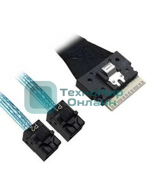 Кабель Broadcom 05-60003-00 Slimline SASx8 (SFF8654) -to- 2 SAS HD x4 (SFF8643)+ SFF9402, 1M