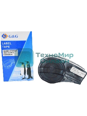 Картридж ленточный G&G GG-M21-375595WT черный на белом 9.5x6.4 для Brady BMP21-PLUS, BMP21-LAB