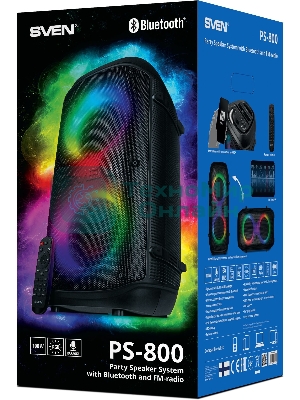 Колонка портативная SVEN PS-800 черный 100W 2.0 BT 10м 4400mAh