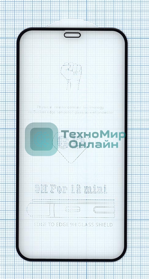 Защитное стекло 5D для Apple iPhone 12 mini черный