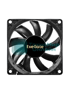 Вентилятор для корпуса ExeGate EX08015B3P черный, 80 мм, 2000 об/мин, 21 дБ, 3 pin