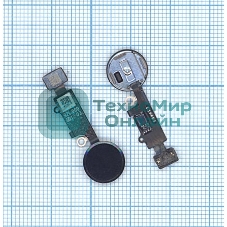 Кнопка HOME в сборе с механизмом и шлейфом для Apple iPhone 7, 7 Plus, 8, 8 Plus, SE 2, SE 3 черная