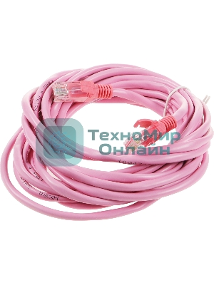 Патч-корд UTP Cablexpert cat.5e, 5м, литой, многожильный, розовый