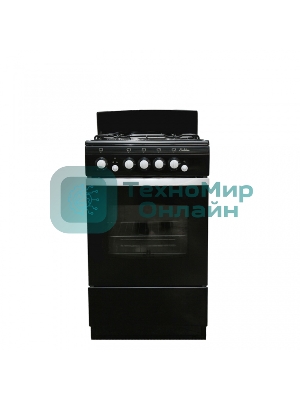 Плита газовая De Luxe 5040.36Г (КР) черный, конфорок 4 шт, духовка 43 л, 50 см x 85 см x 50 см