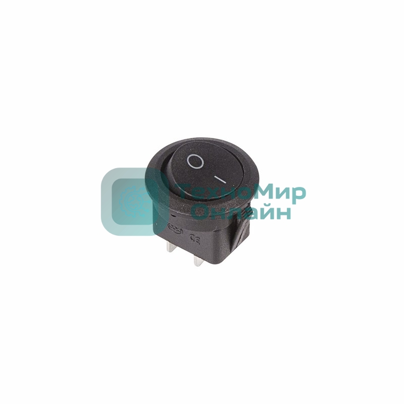 Выключатель клавишный Rexant круглый 250V 6А (2с) ON-OFF черный