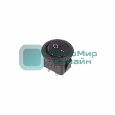 Выключатель клавишный Rexant круглый 250V 6А (2с) ON-OFF черный