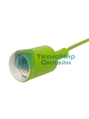 Патрон E27 Rexant силиконовый со шнуром 1 м зеленый
