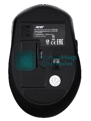 Мышь беспроводная Acer OMR060 черный, 1600 dpi, радиоканал, USB, кнопки - 6