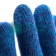 Перчатки трикотажные Сибртех усиленные, гелевое ПВХ-покрытие, 7 класс, синие