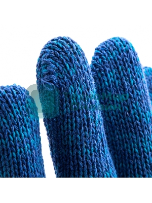 Перчатки трикотажные Сибртех усиленные, гелевое ПВХ-покрытие, 7 класс, синие