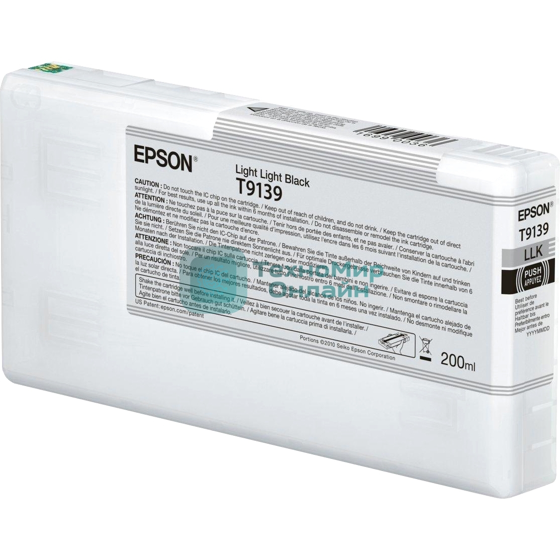 Картридж струйный Epson T9139 (C13T913900) светло-серый (200 мл) для SureColor SC-P5000